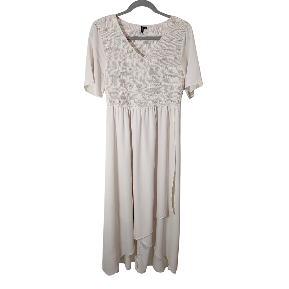 Zattcas Cream High Low Maxi Dress Size L